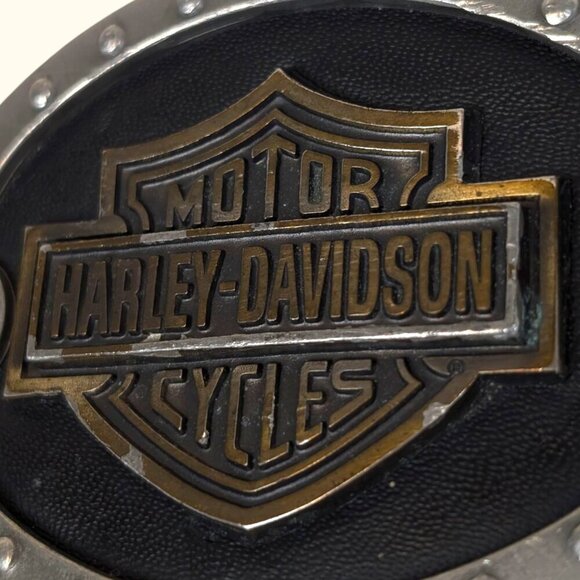 Vintage 1990s Harley Davidson Logo Belt Buckle - Picture 5 of 7